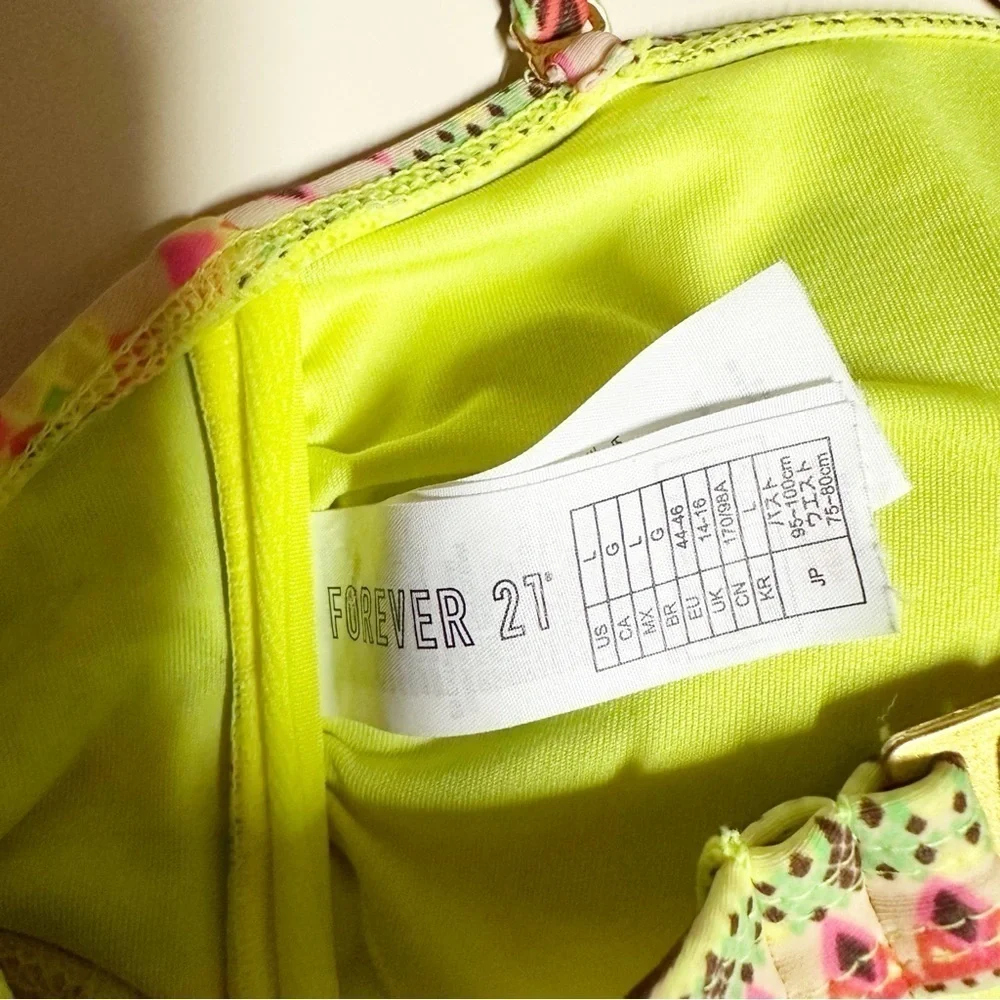 Forever 21 Womens Bikini Bright Neon Top Size Large